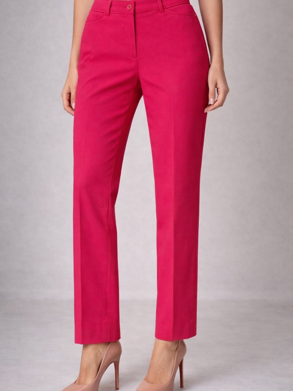 Talbots Straight-Leg Dress Pants in Bright Fuchsia